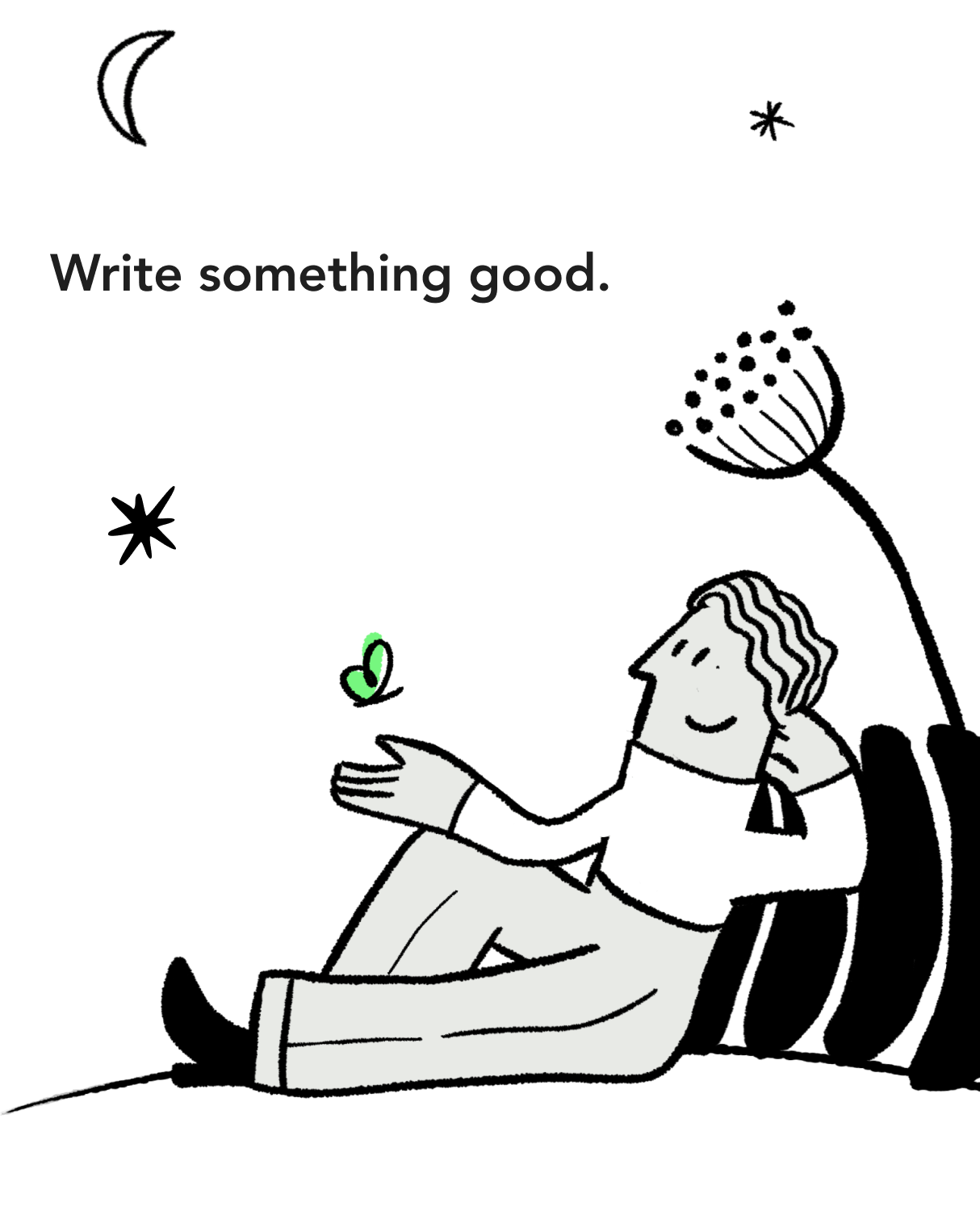 Thinker under moonlight