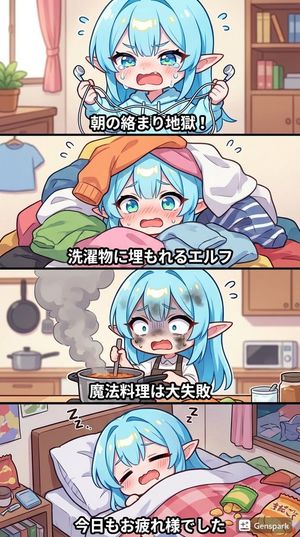 Let’s create a 4-panel manga with Nano Banana Pro: “A Day in the Life of a Clumsy Elf.”

Author: 野宮さと
Source: https://x.com/naruchan_ai/s...