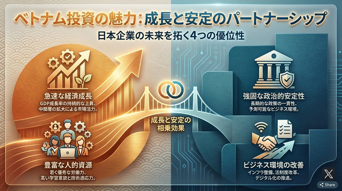 Single-slide about advantages of investing in Vietnam - Image 1