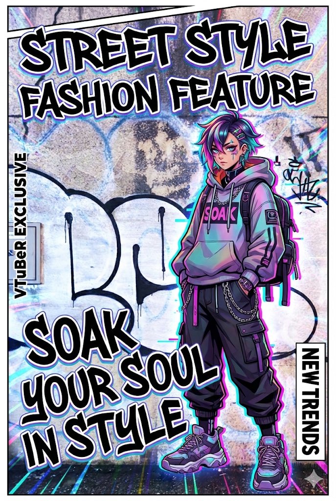 VTuber-style street-fashion thumbnail from a city photo - Image 1