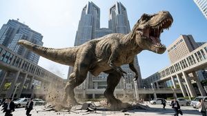 Make this dinosaur appear in front of the Tokyo Metropolitan Government Building in Shinjuku.

Author: 株式会社 bloom　ベトナムのレタッチ屋さん
Source: ht...