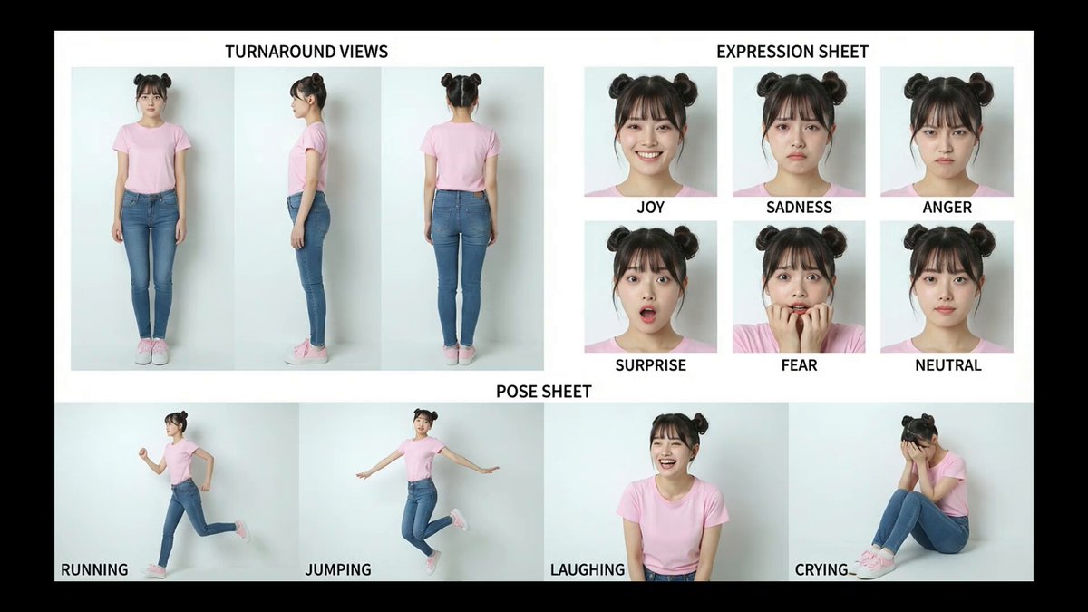 Realistic character design sheet from a photo - Image 1