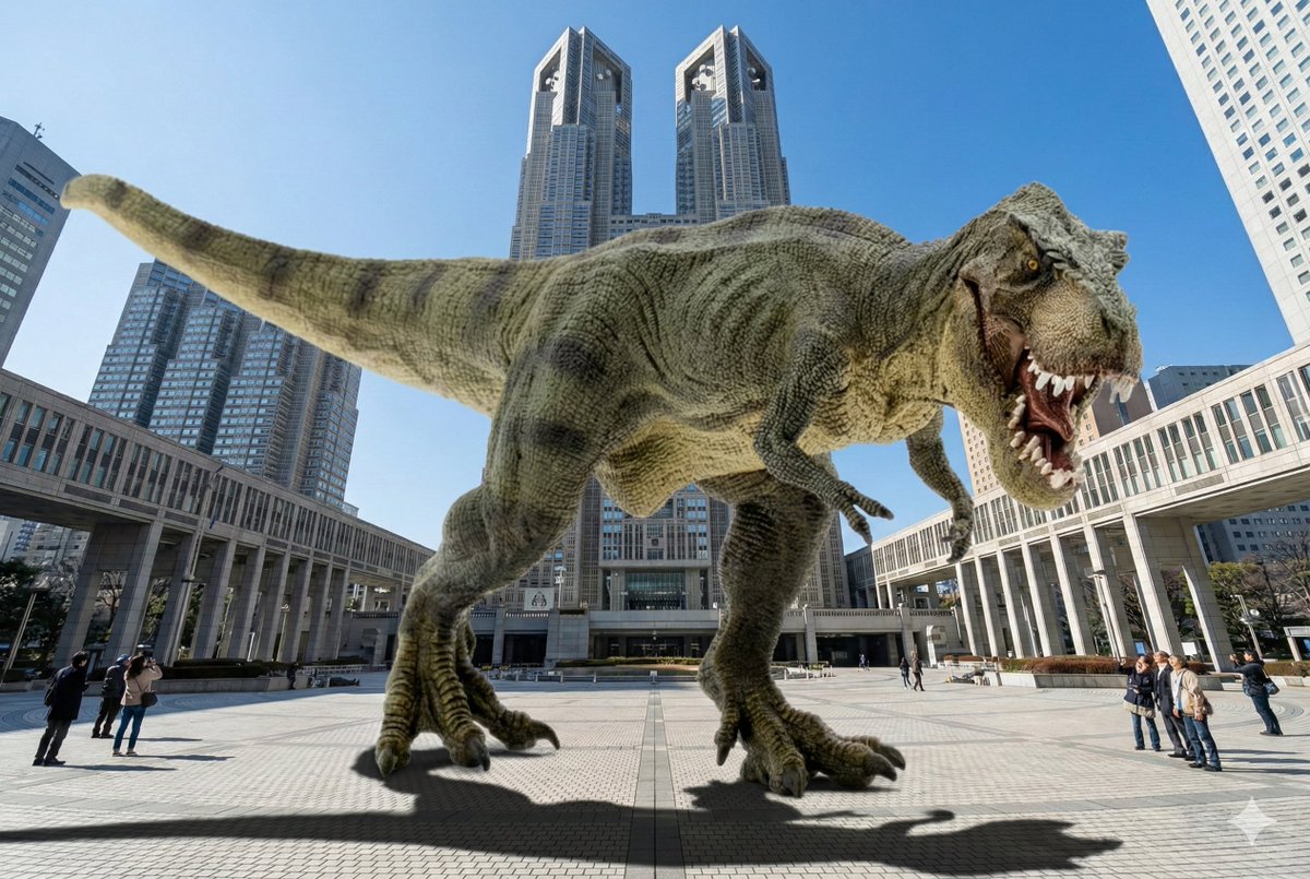 Dinosaur appearing in front of Tokyo Metropolitan Government Building - Image 2