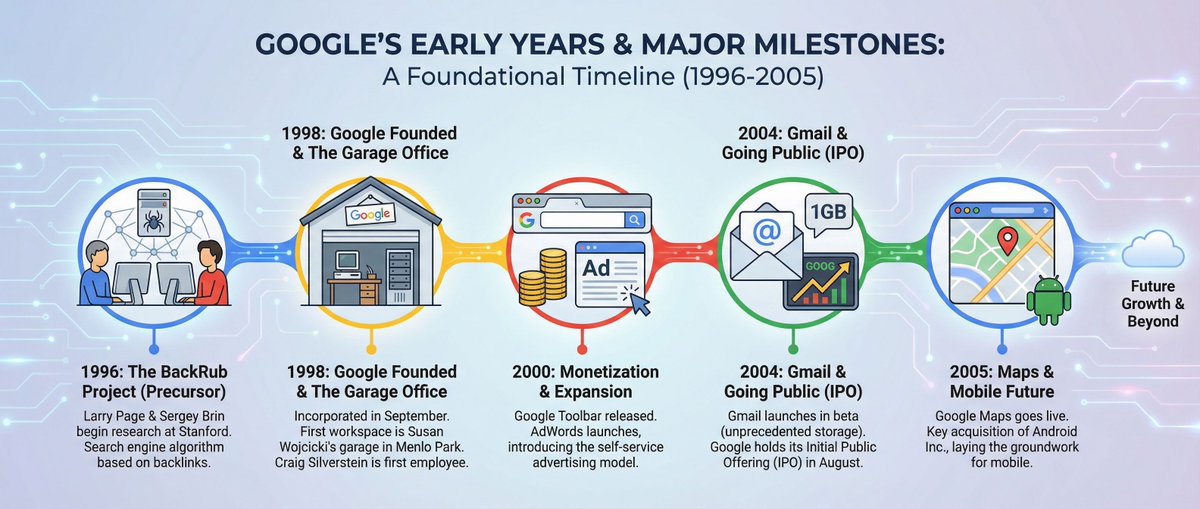 Infographic about Google’s early years - Image 1
