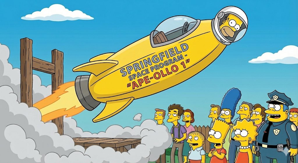 Simpsons-style rocket-banana hybrid - Image 1