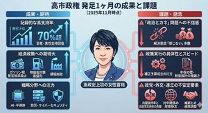 I want an infographic showing the achievements and issues of the Takaichi administration over the past month.

Author: 月ねこAI｜Nai Lab
Sour...