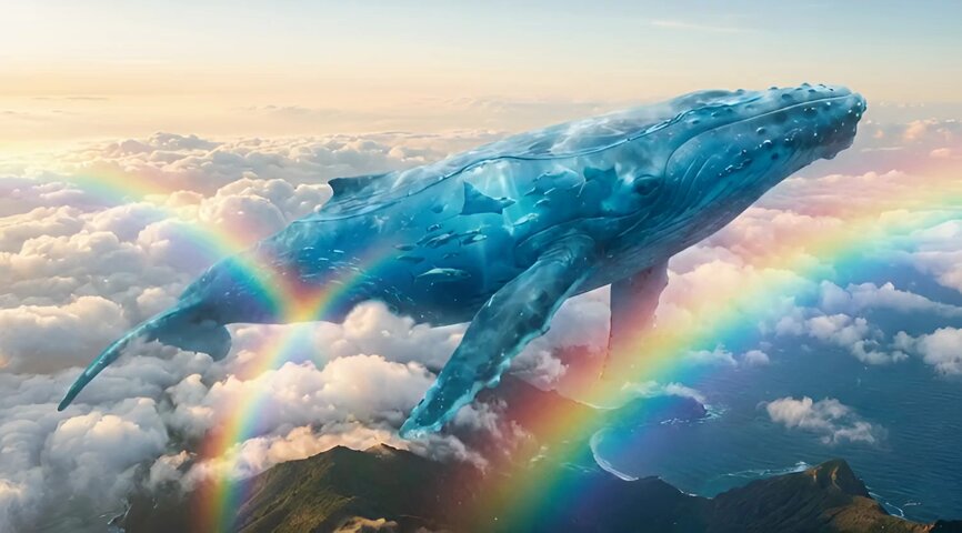 Translucent seawater whale in the clouds - Image 2