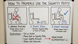 A detailed whiteboard illustration and instructions on how to properly use the Squatty Potty

Author: Jason Rink
Source: https://x.com/Ja...