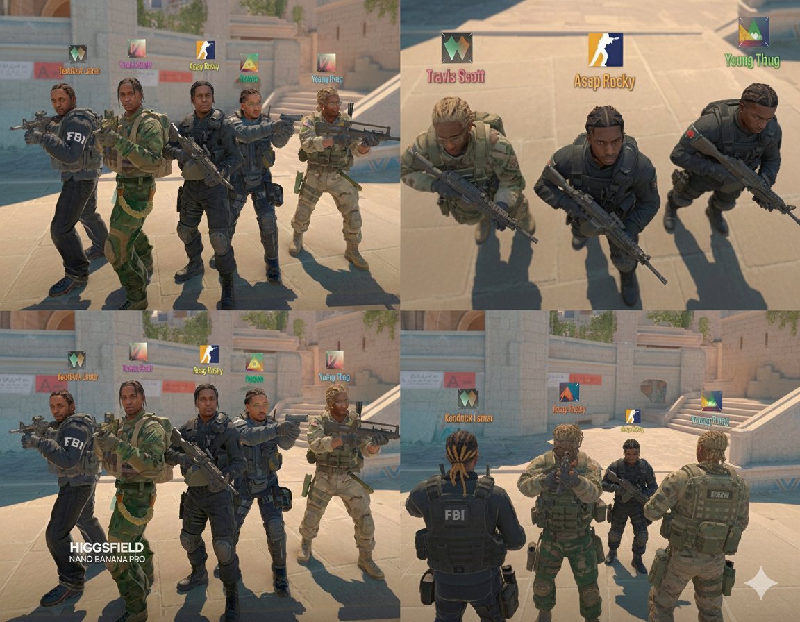 Grid of four camera angles from reference image - Image 2