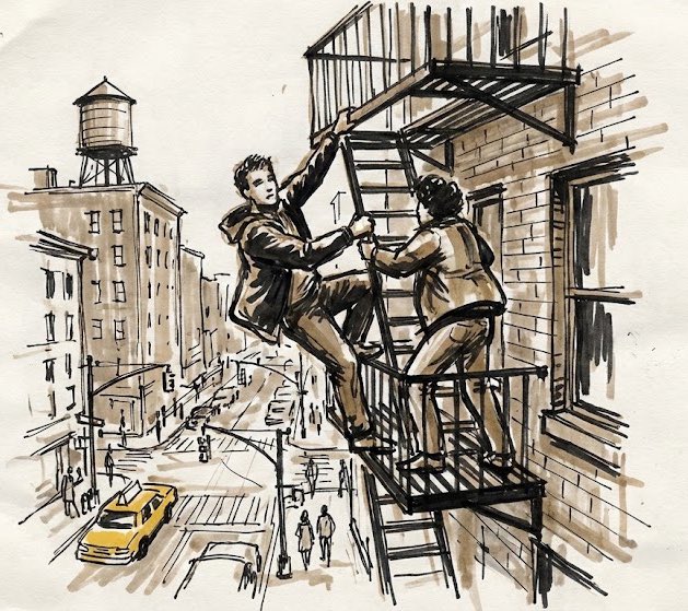 Action scene from reference photos and sketch - Image 2