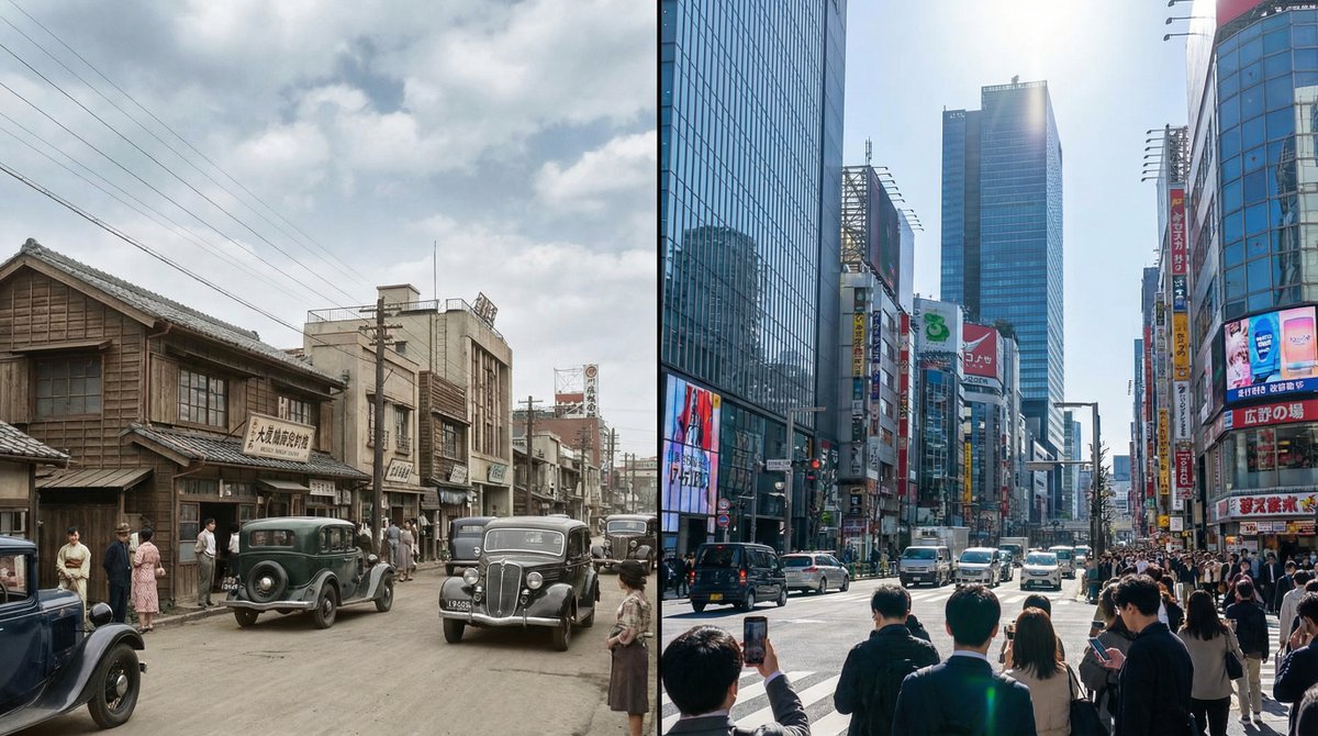 Split-screen time-lapse of same location by coordinates - Image 1