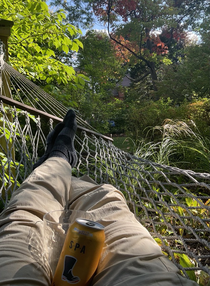 Physicist relaxing in a hammock with SPA drink - Image 1
