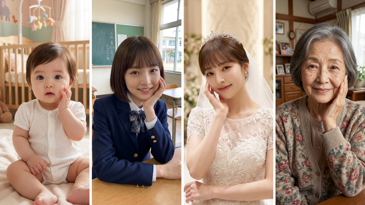 Age progression of a woman into an old lady - Image 1