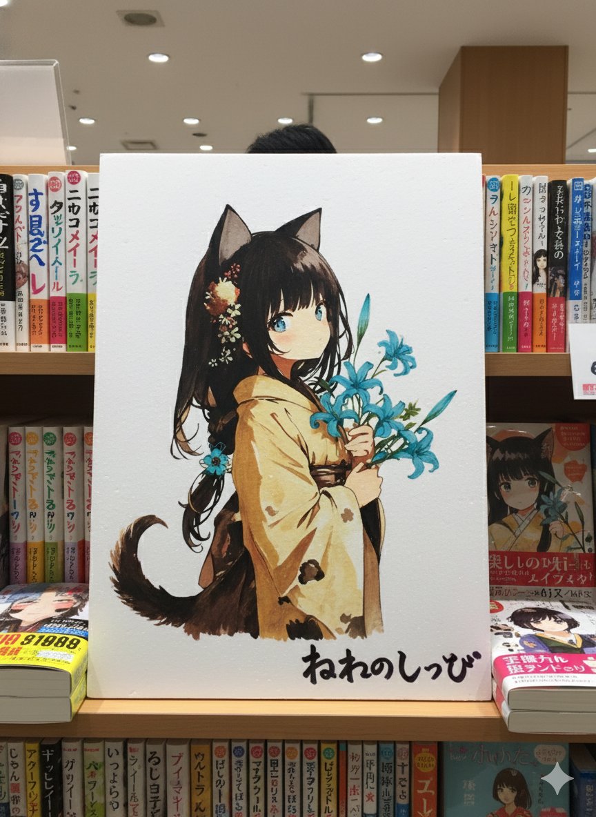 Bookstore POP display with acrylic marker illustration - Image 2