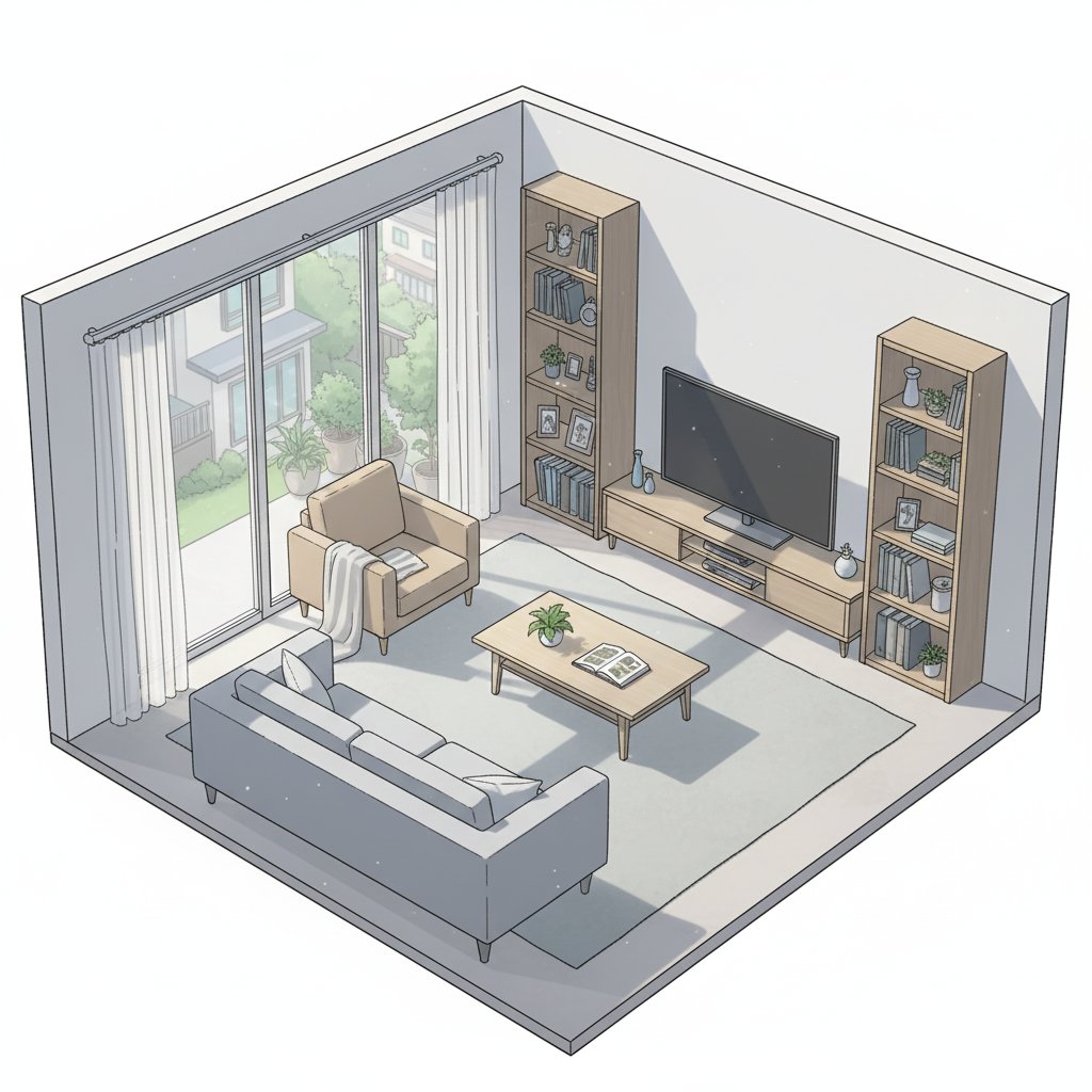 Isometric living room layout based on a sofa photo - Image 4