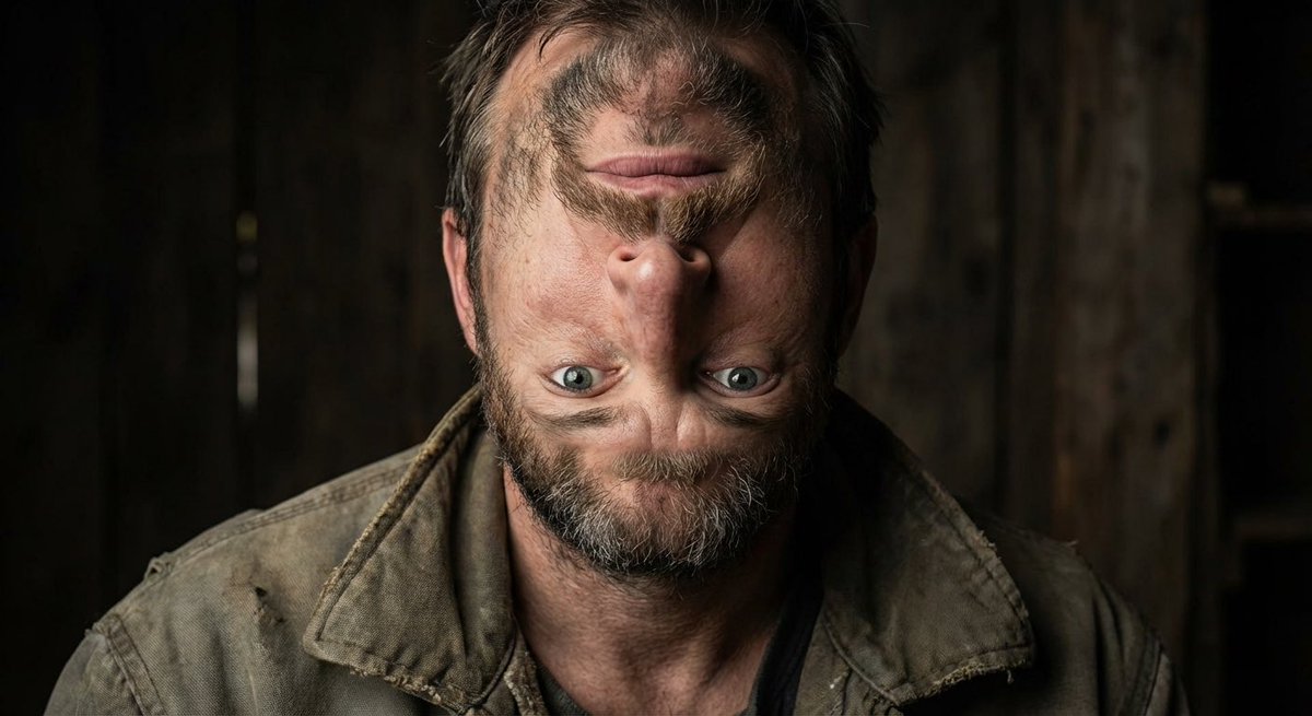 超现实倒置人脸肖像