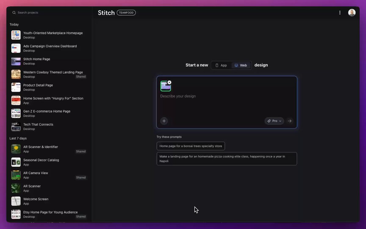 Stitch Redesign Agent 的各种重新设计命令