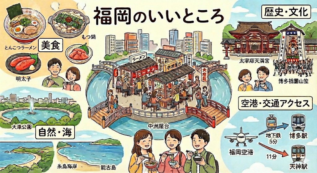 一张图总结福冈的优点