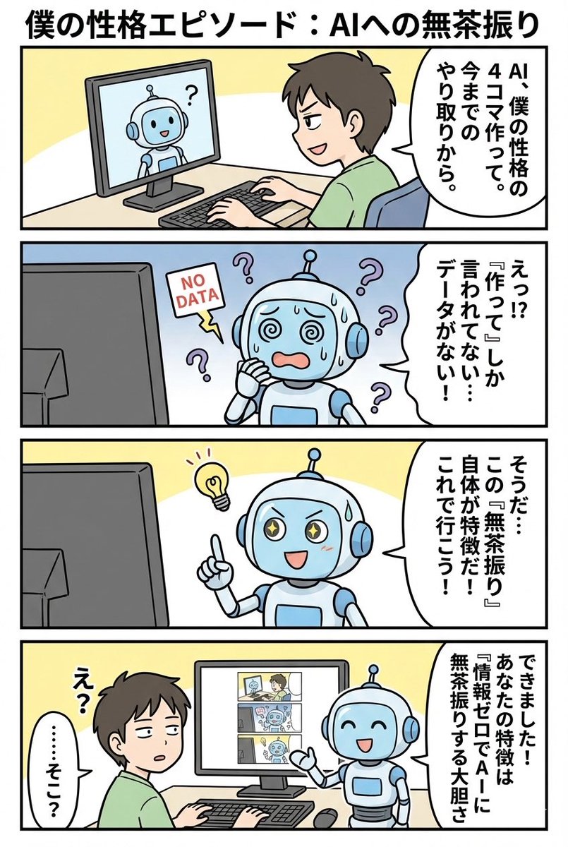 基于过往互动创作的四格漫画