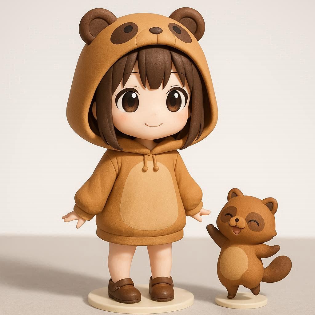 Product ad-style image for a raccoon figure - Image 2