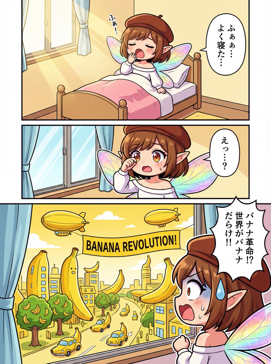关于香蕉革命的单页彩色漫画