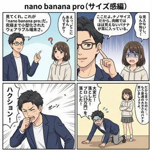 Please create a Japanese 4‑panel manga featuring the male and female characters from the reference images. Use the panel layout from the ...