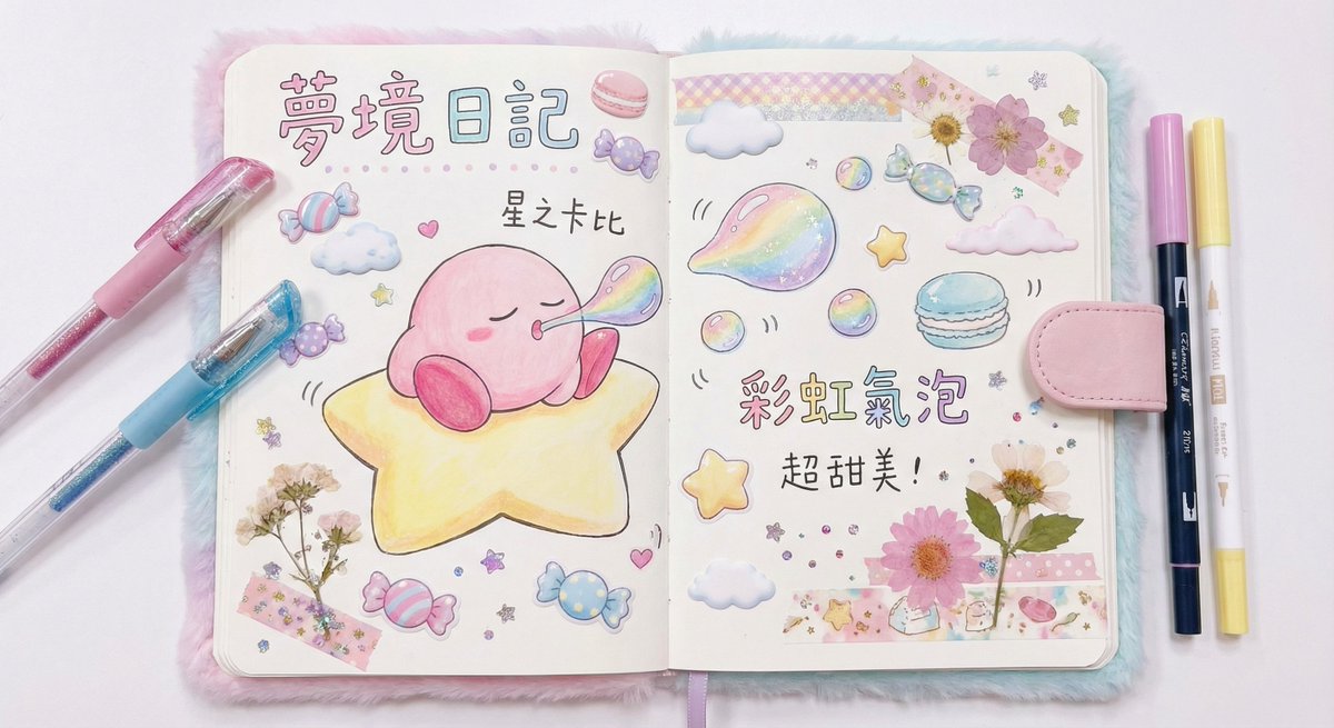 Dream diary with Kirby blowing bubbles - Image 1