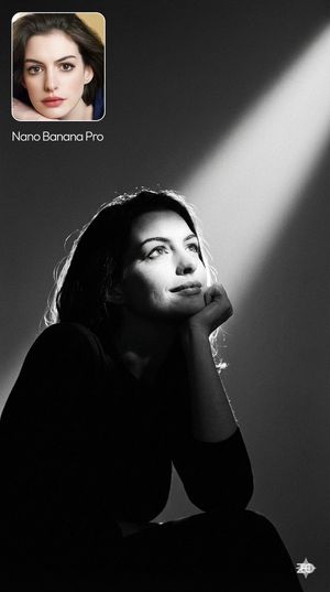 For the person in the input image, generate:
Atmospheric tone.
The overall photo is cold and restrained, with a dramatic black-and-white ...