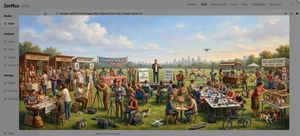 baroque genre painting, Dutch / Flemish Golden Age, classic “merry company in a park” festive group scene, single highly detailed oil pai...