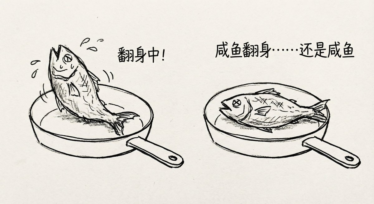 Salted fish trying to flip in a pan - Image 1