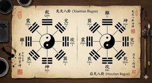 Using this chart as a reference, draw the earlier-heaven and later-heaven Eight Trigrams. Make sure the positions of the characters and t...