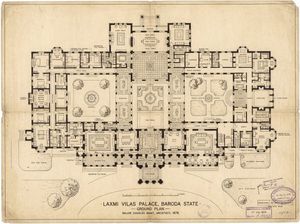 Prompt : Make a highly detailed original Construction plan of Laxmi Vilas Palace based on the image I provide you.

Author: Dhruv
Source:...