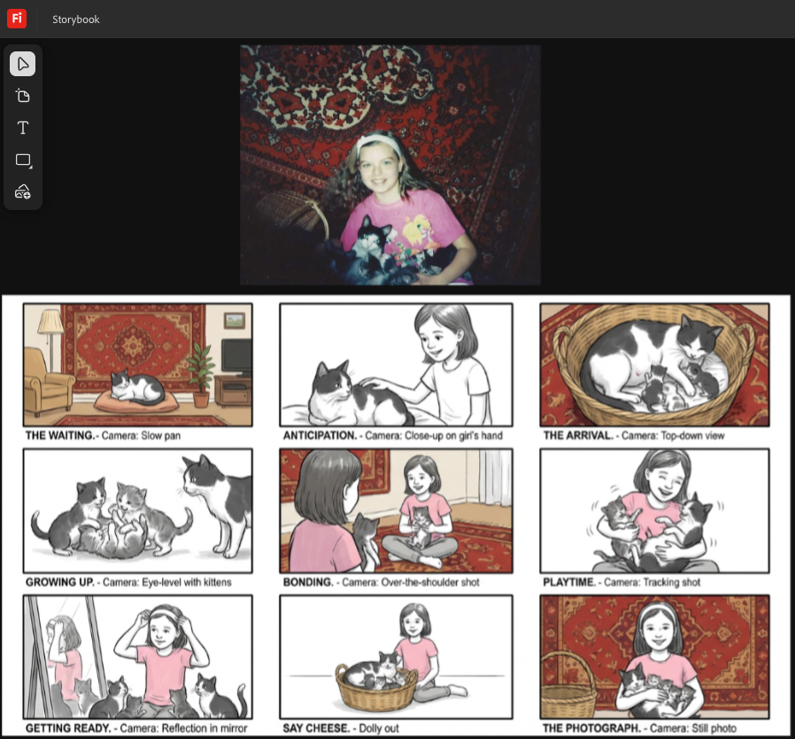 童年照片的故事板