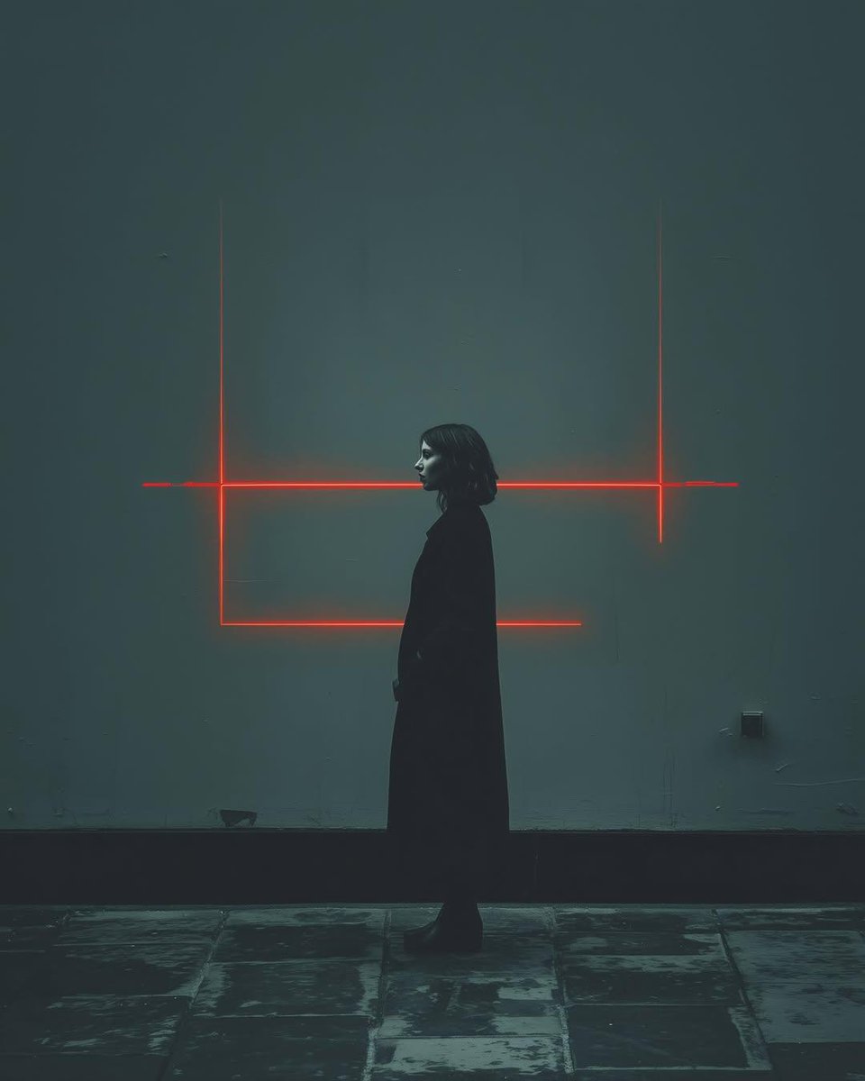 霓虹边框中的赛博朋克女性