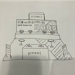 Create a perspective drawing from the rough sketch of an exhibition booth.

Author: 岩尾陵佑｜株式会社ピネアル CD
Source: https://x.com/iwaoryo/status...