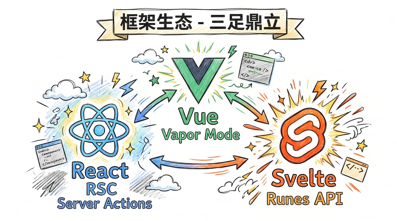 框架生态 - React/Vue/Svelte