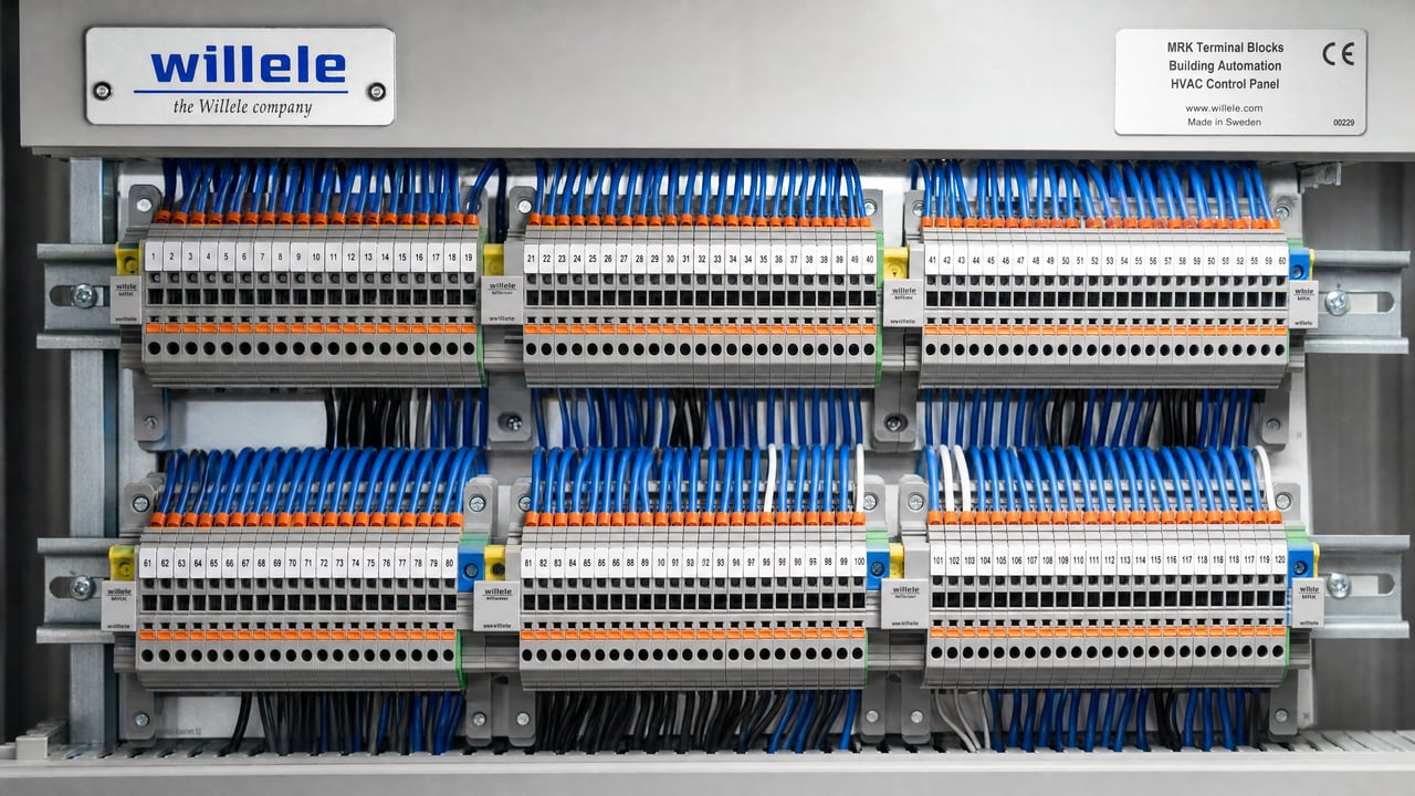MRK Terminal Blocks in Building Automation Panel
