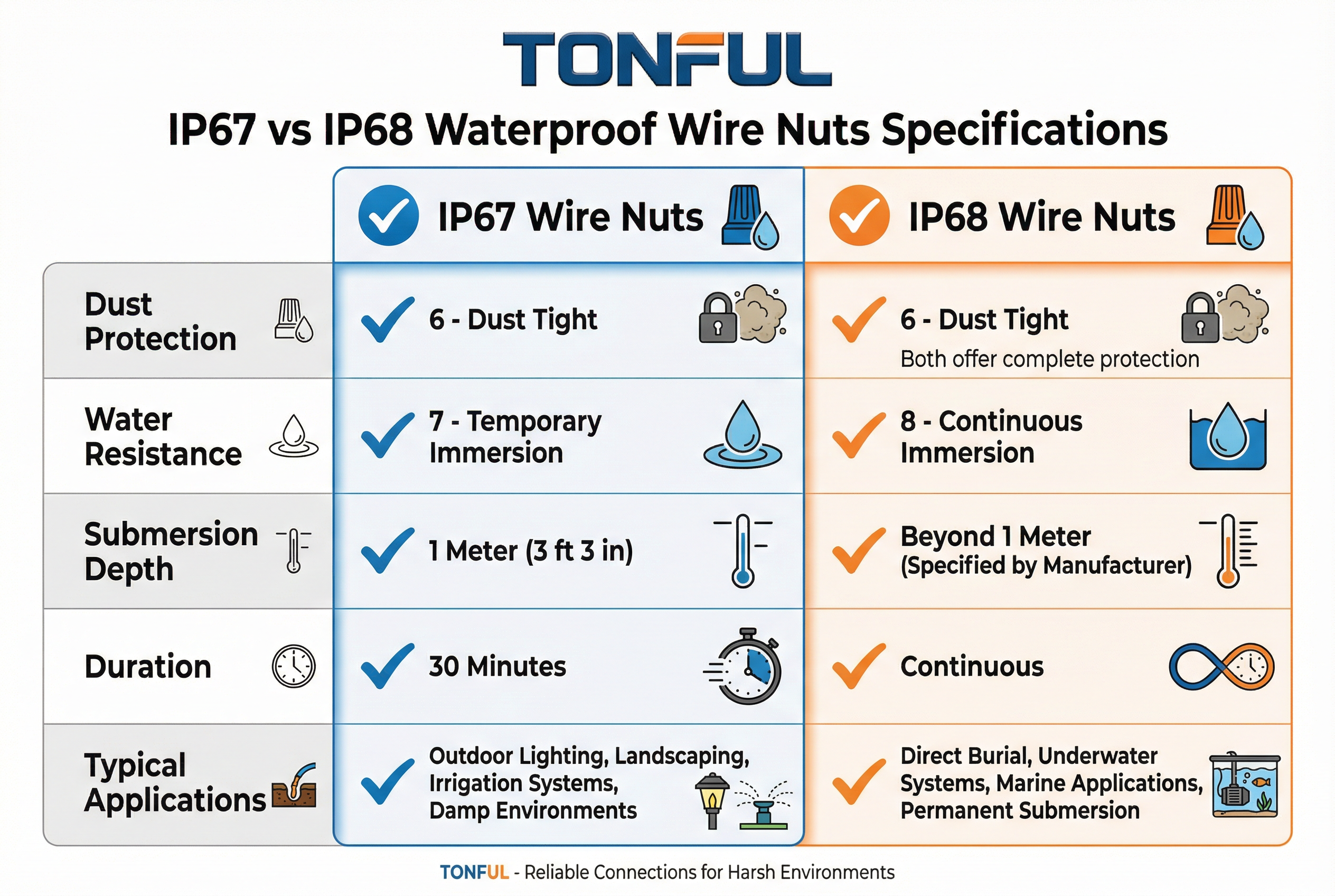 IP67 wire nut application in outdoor landscape lighting