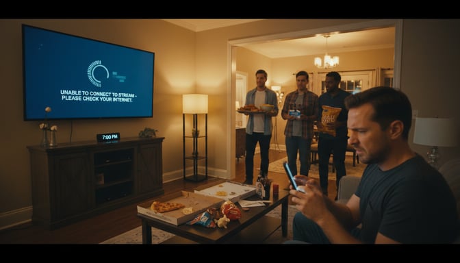 Super Bowl Party Crisis - TV Not Working