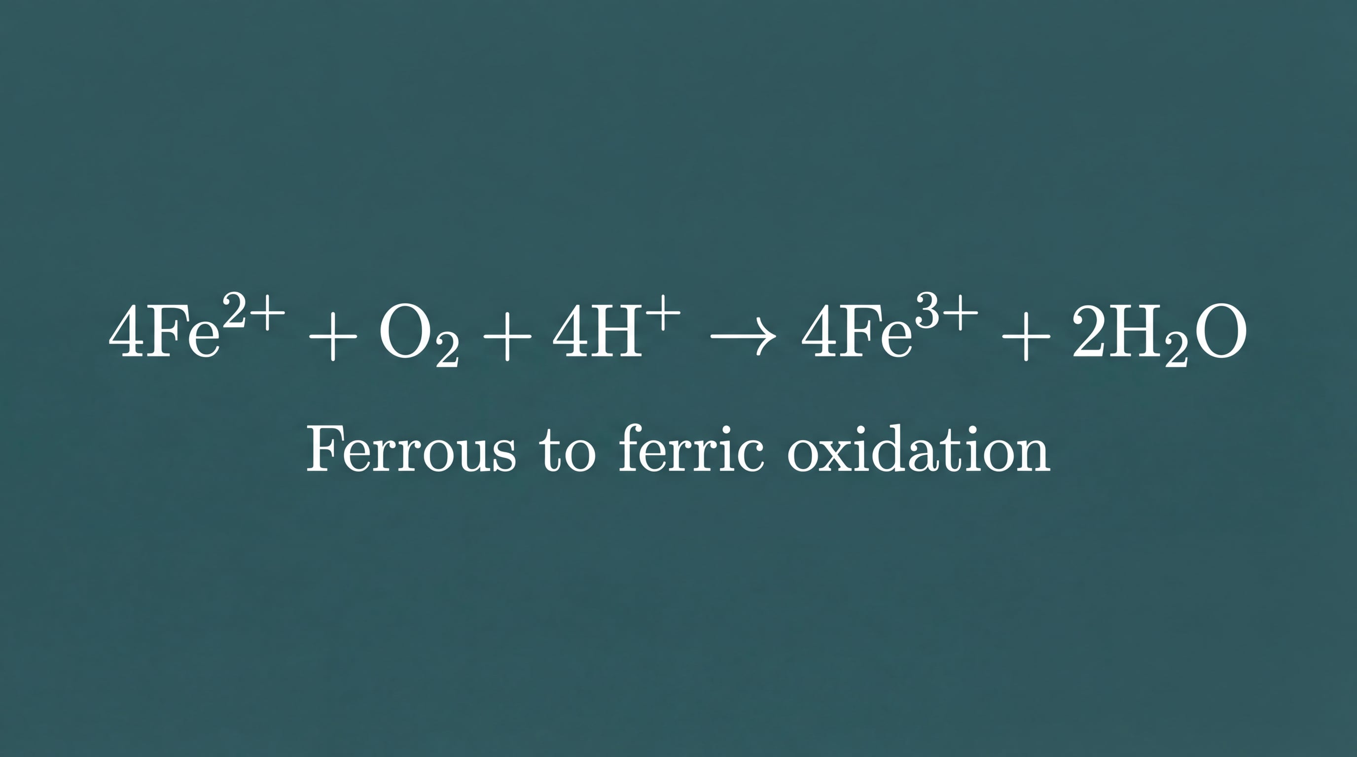 Ferrous to Ferric Oxidation Equation