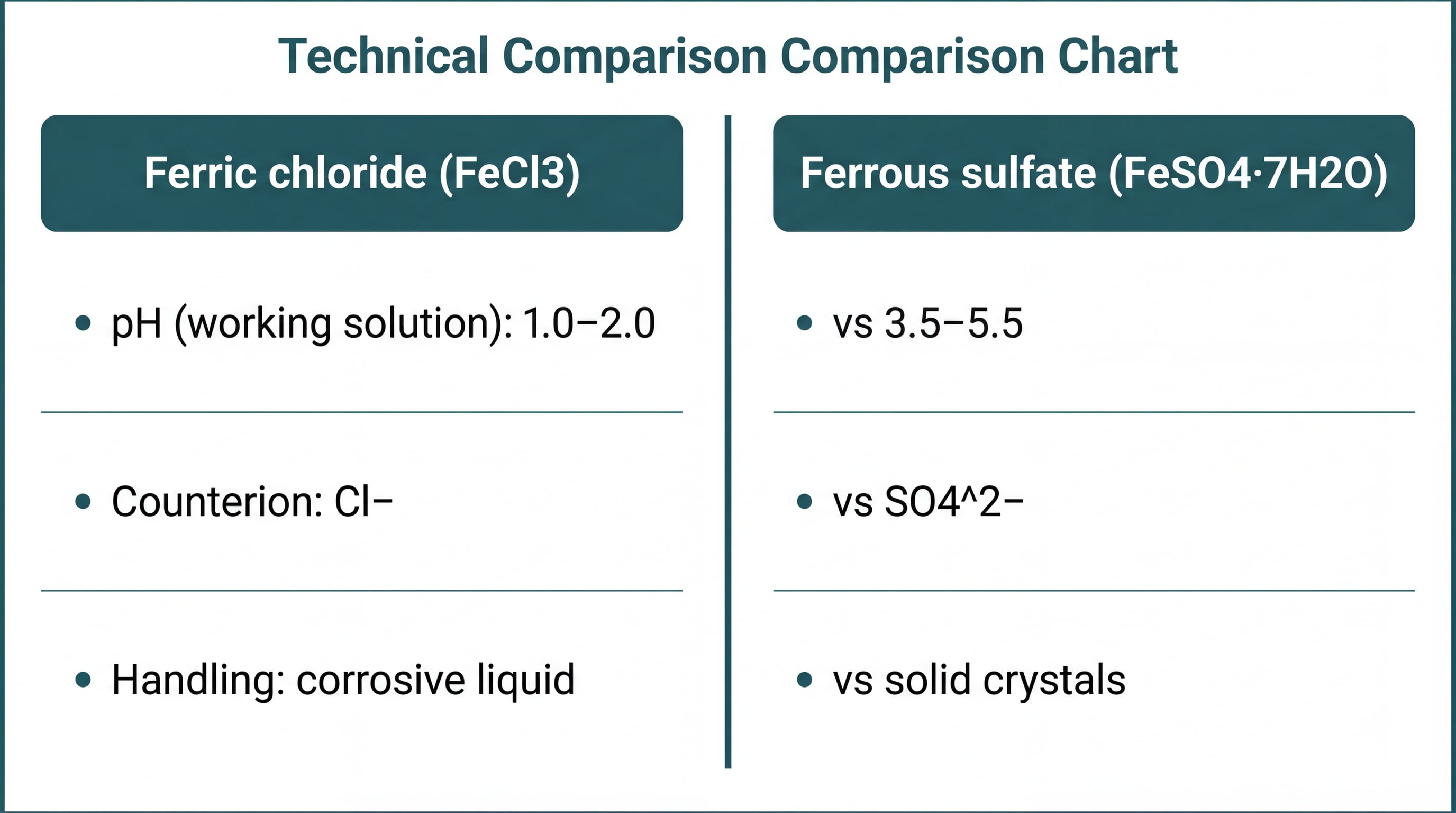 FeCl3 vs FeSO4 Properties Comparison