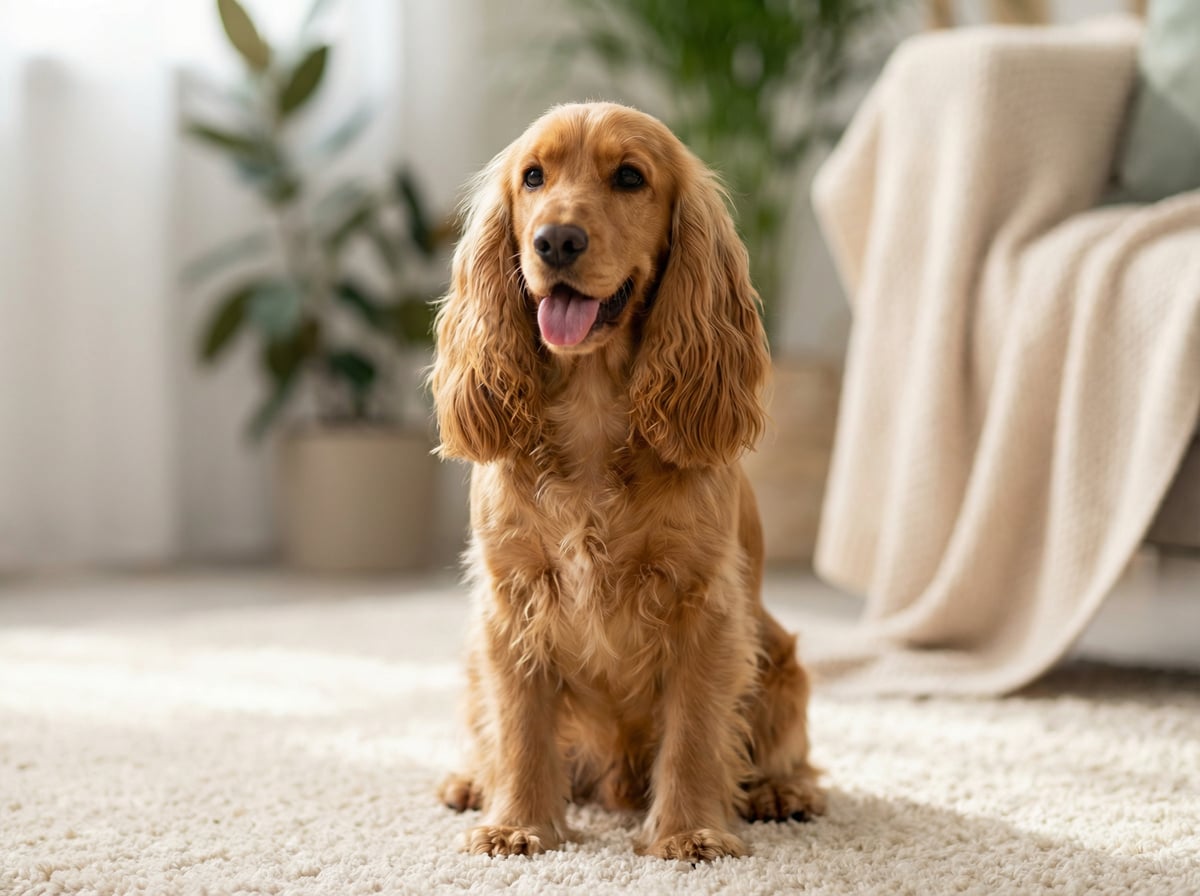 Cute puppy looking up