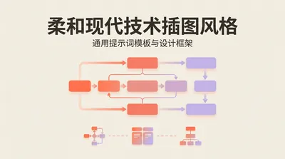 Soft modern technical illustration style