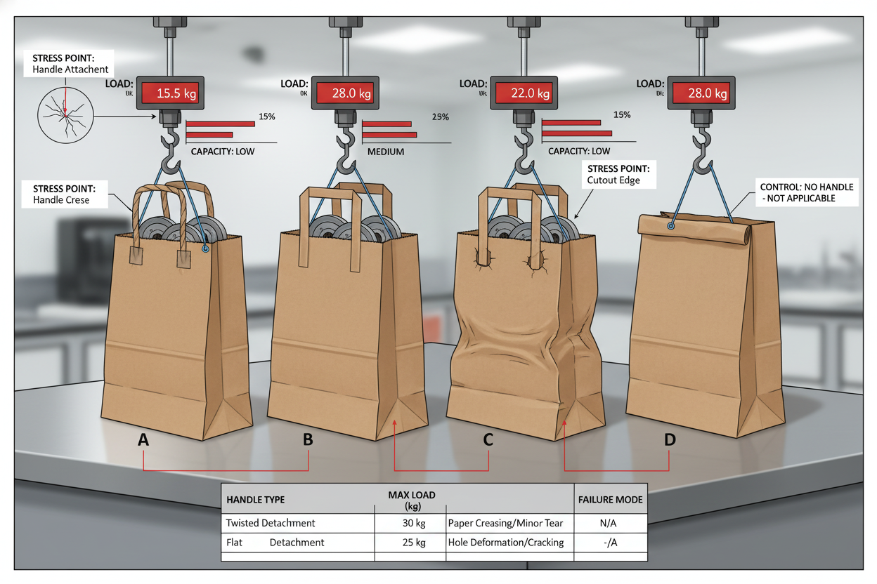 Comparison of handle types with stress test results