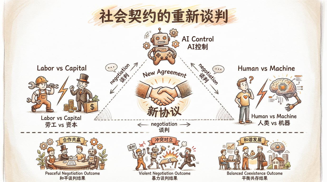 社会契约的重新谈判手绘图