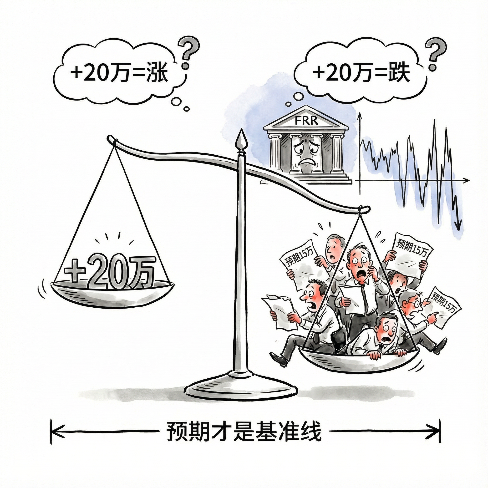 就业数据预期与实际对比图（淡蓝色晕染版）