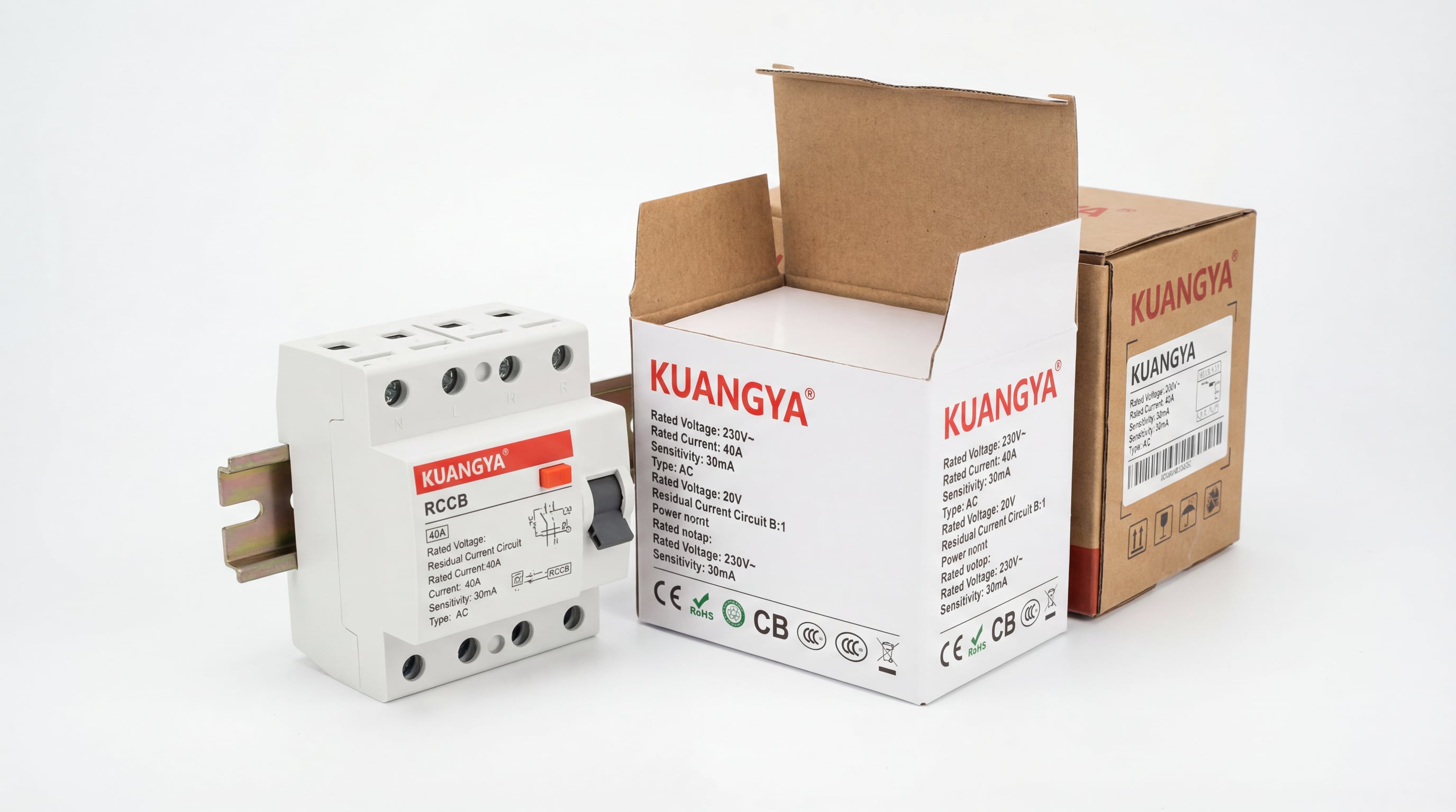 KUANGYA RCCB Product and Packaging