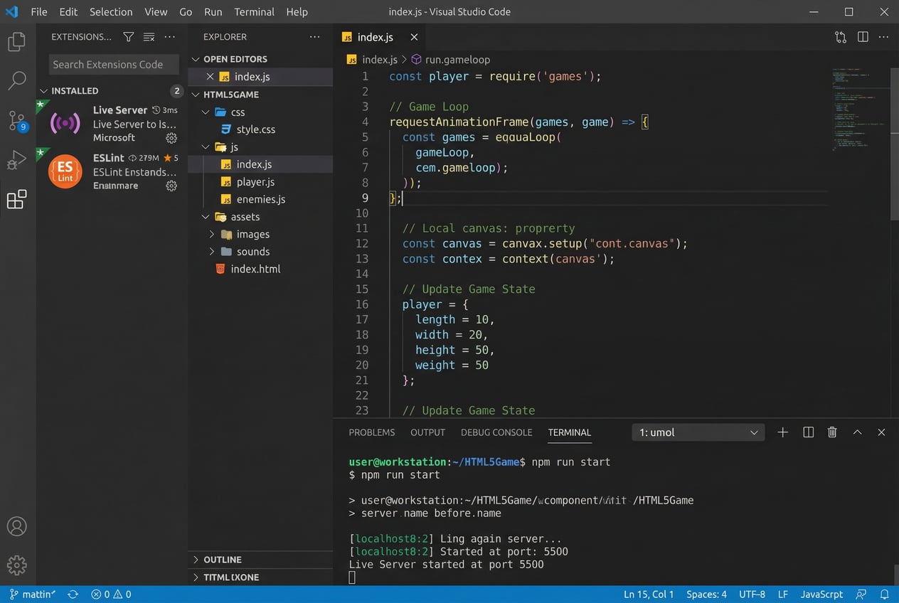 VS Code HTML5 Game Development Setup
