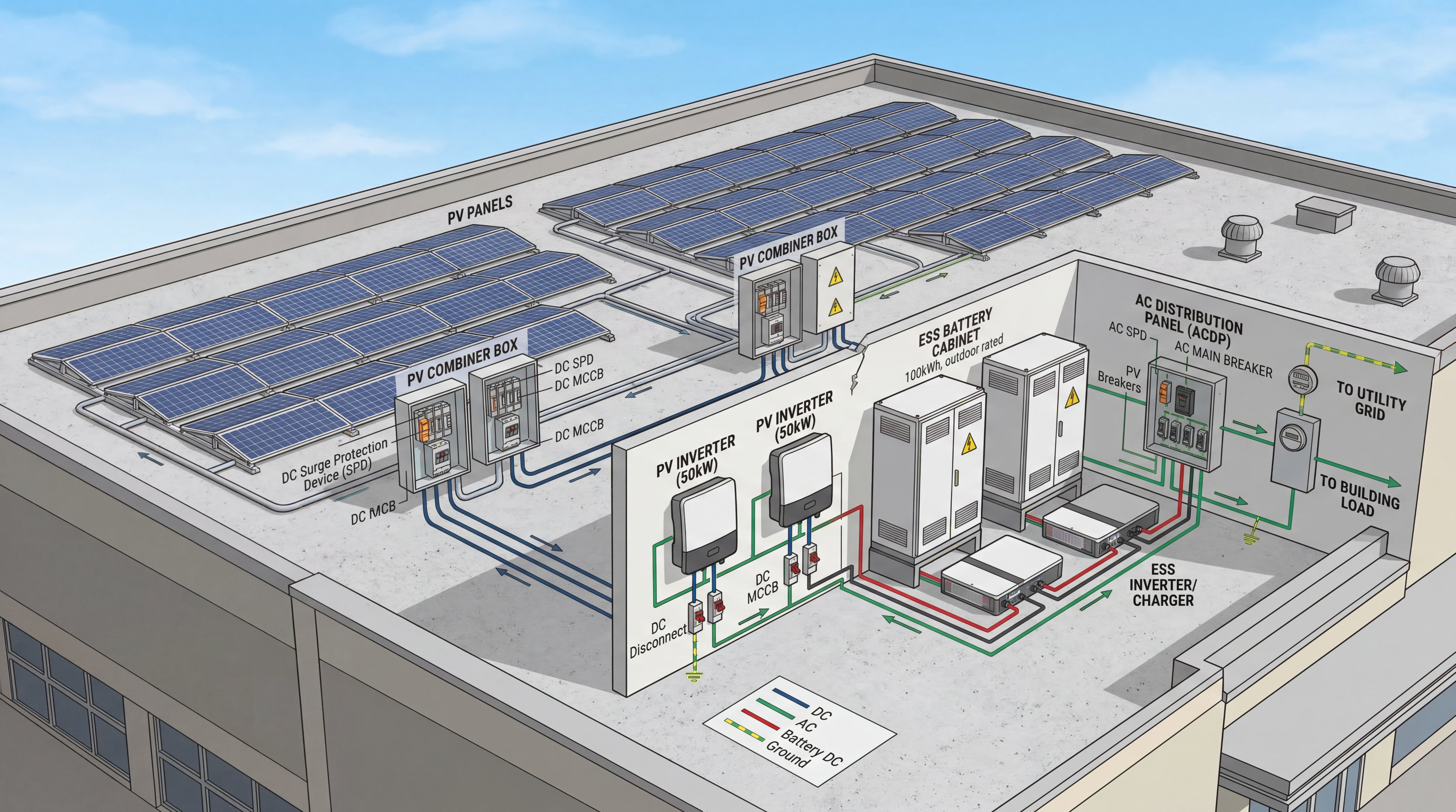 Commercial PV-ESS Protection System
