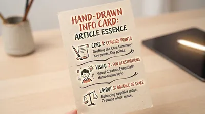 Simple handwritten information card